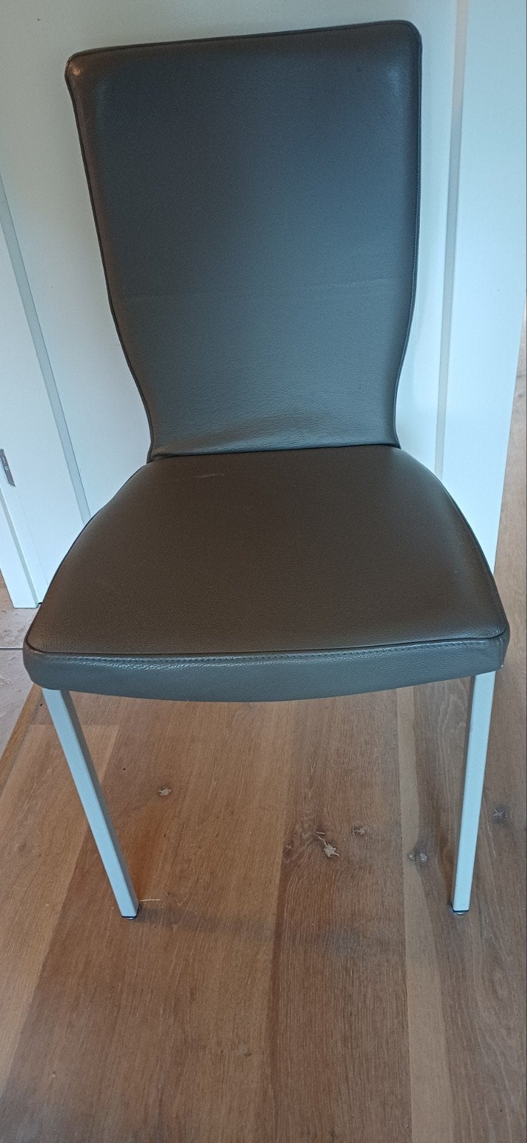 Design stoelen van Bree's New World -Grijs leer, Ophalen, Design, Leer, Zo goed als nieuw