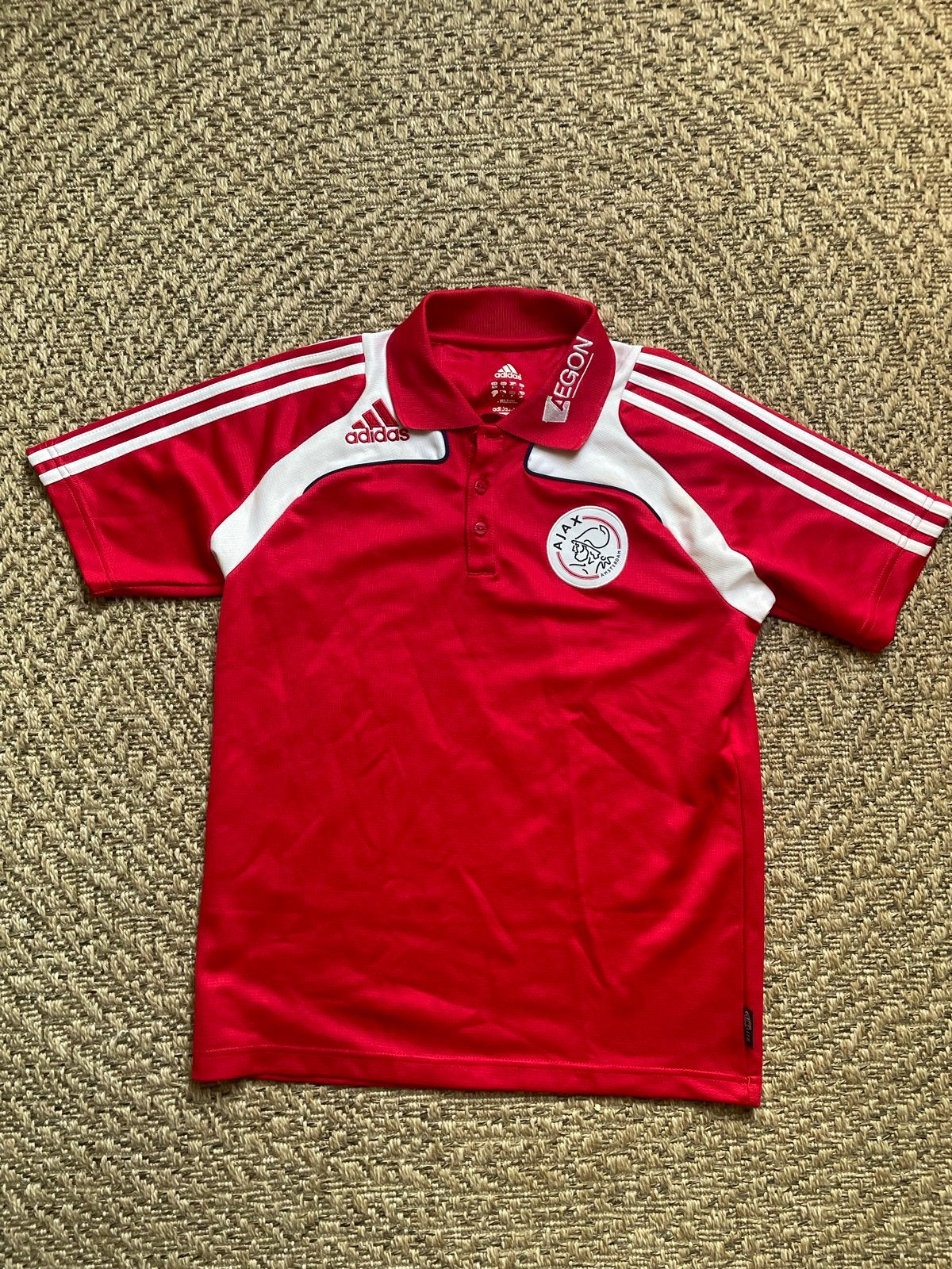 Ajax Adidas Polo Shirt Rood Maat S, Ophalen of Verzenden, Zo goed als nieuw, Voetbal, Rood