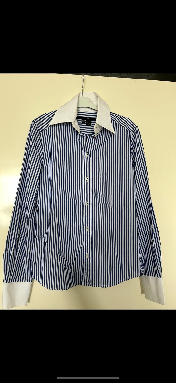Zara blouse bl/wit streep mt  36, Ophalen of Verzenden, Nieuw, Maat 36 (S), Meerkleurig