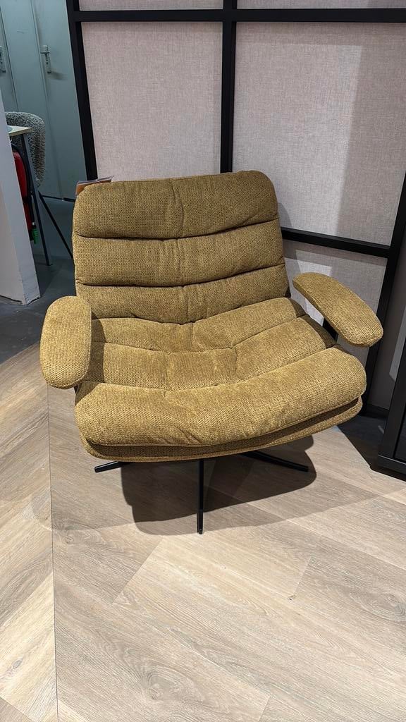 Draaifauteuil 74x80x80 oker, Huis en Inrichting, Fauteuils, Ophalen, Zo goed als nieuw