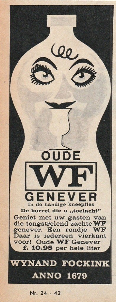 retro reclame 1966 Wynand Fockink oude toelachende genever, Verzamelen, Retro, Overige typen, Verzenden