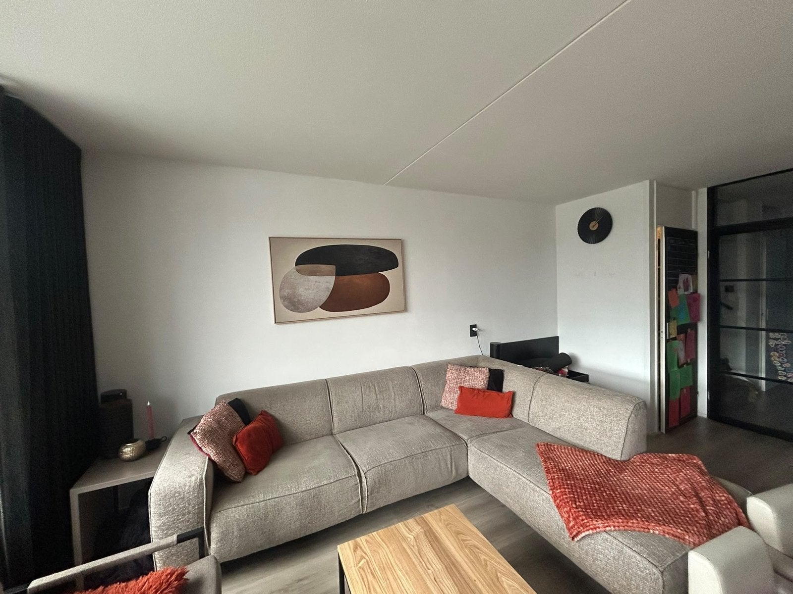 Comfortabele taupe Hoekbank, Huis en Inrichting, Ophalen, 250 tot 300 cm, Gebruikt, Hoekbank