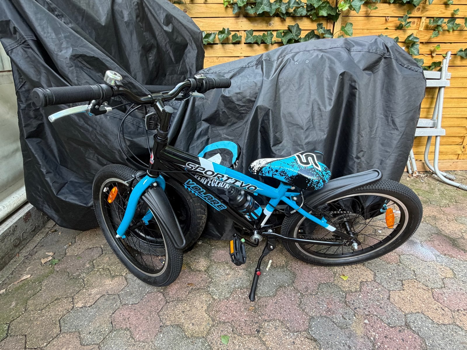 in doos Volare Sportivo Kinderfiets - 20 inch - Zwart/Blauw, Ophalen, Nieuw, Schijfrem, 20 inch of meer