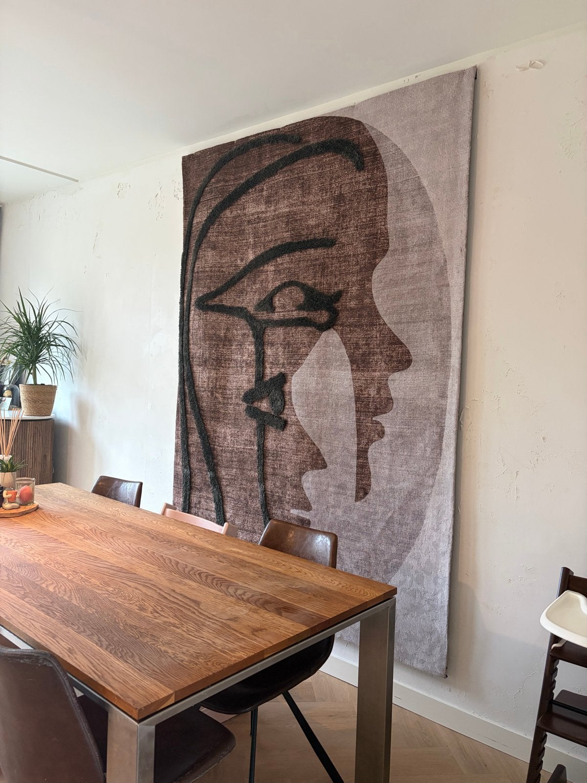 WOOOD Roden wandkleed/vloerkleed 170x240 met ophangsysteem, Ophalen, Zo goed als nieuw, Modern, Bruin