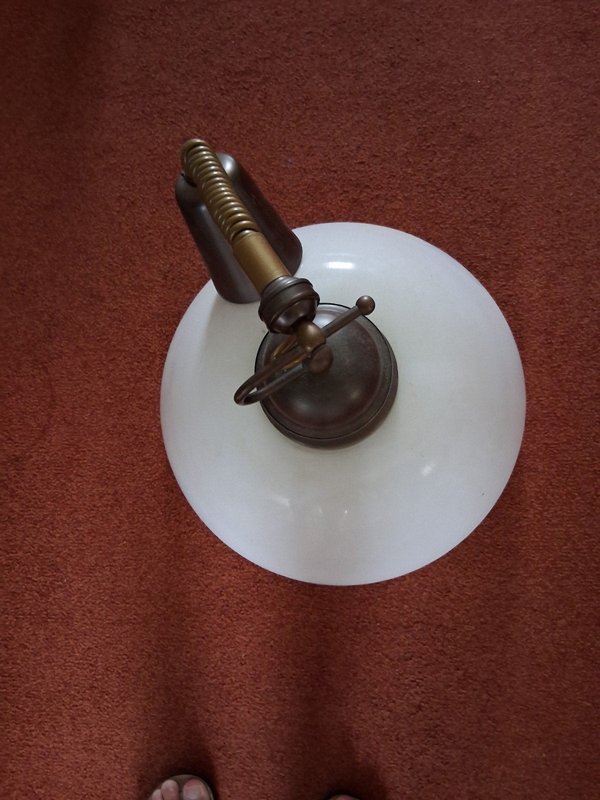 Mooie glazen hanglamp met bijpassende schemerlamp, Ophalen, Gebruikt, E27 (groot), Glas