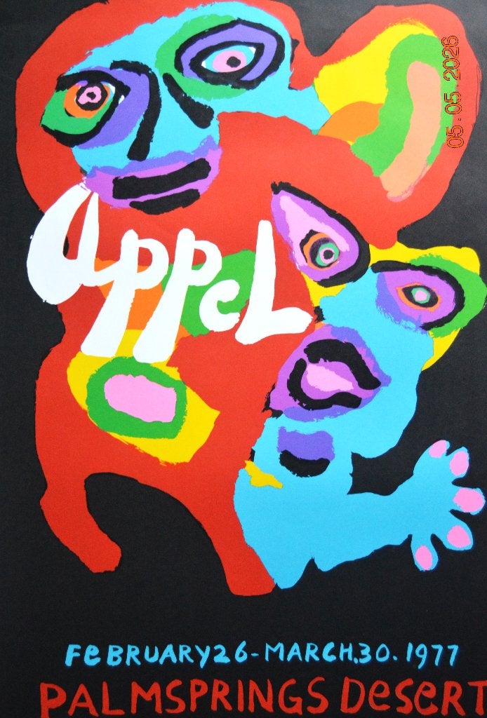 Karel Appel - Palm springs dessert, California. Litho., Ophalen, Personages en Fantasiefiguren, Lithografie