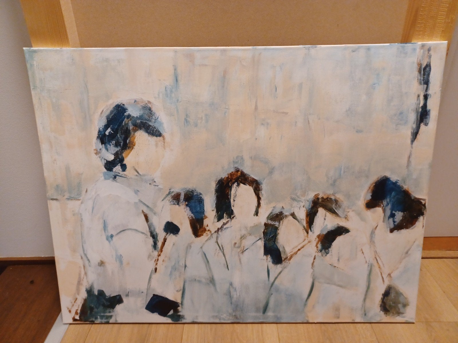 Mensen. Acryl op doek. Origineel. Afmeting 80x60 cm., Ophalen, Nieuw, Schilderij