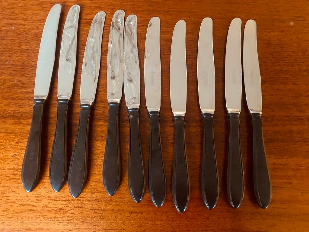 10 Gero ebba puntfilet messen, Antiek en Kunst, Antiek | Bestek, Ophalen of Verzenden