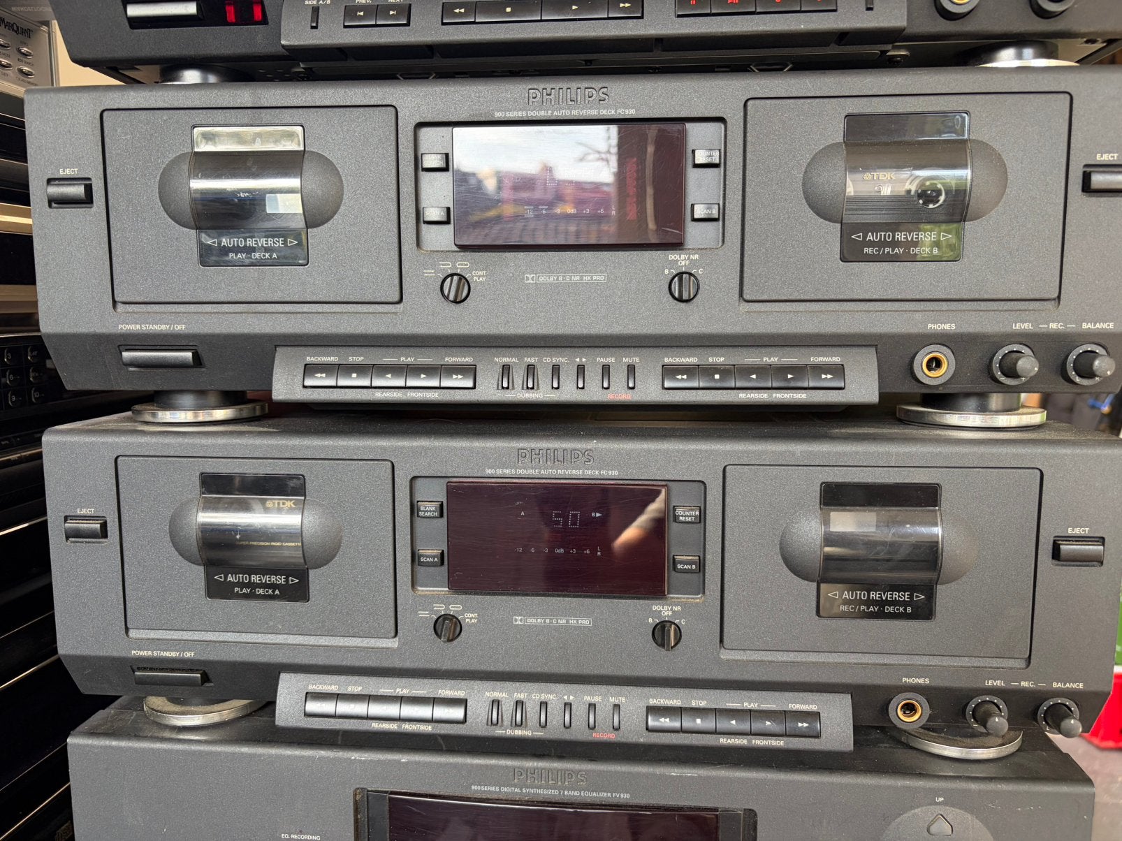 Philips FC930 cassette decks (tweemaal), Audio, Tv en Foto, Ophalen of Verzenden, Philips