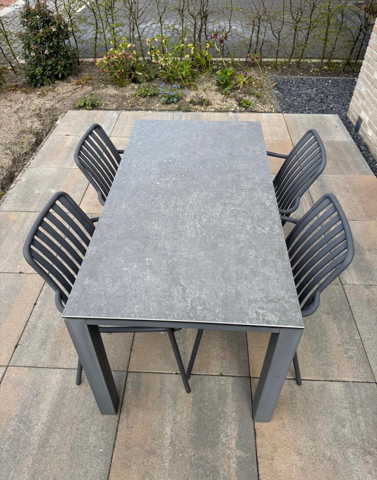 Tuineettafel 140 x 75 cm, Ophalen, Zo goed als nieuw, Aluminium, Eettafel