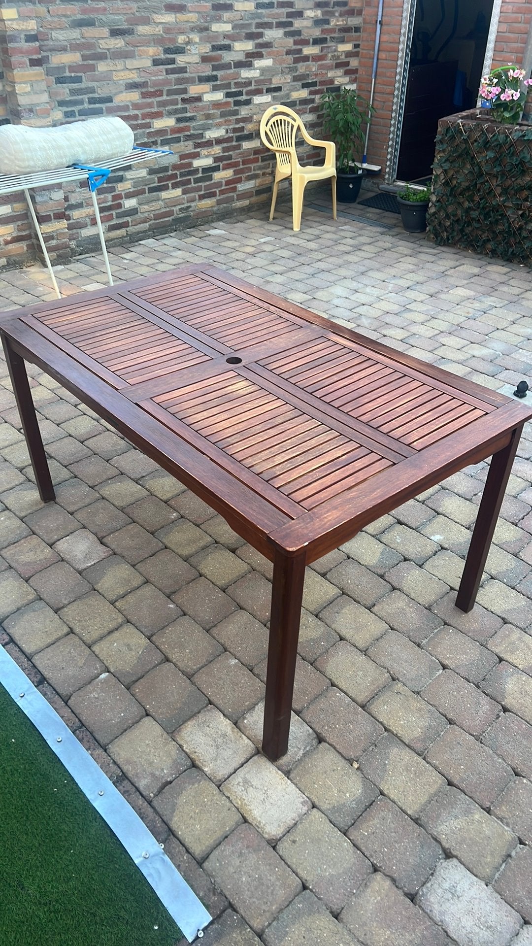 Tuintafel, Ophalen, Gebruikt, Vierkant, Hout