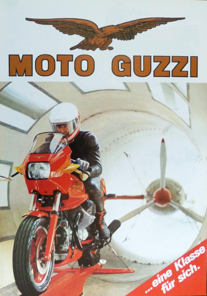 Folder MOTO GUZZI Eine Klasse für sich 1984, Motoren, Handleidingen en Instructieboekjes, Ophalen of Verzenden, Moto Guzzi