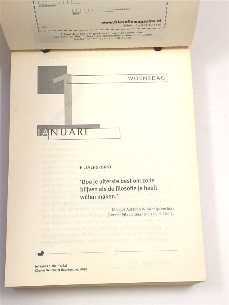 Filosofie Scheurkalender 2003 — Compleet/Nieuwstaat, Boeken, Ophalen of Verzenden, Zo goed als nieuw