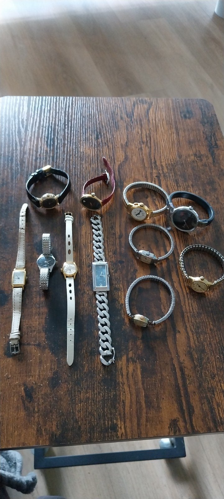 Lot opwind pols horloges, Ophalen, Gebruikt, Staal, Overige merken
