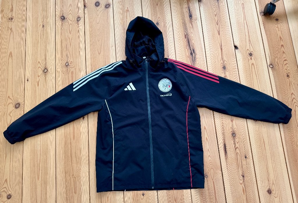 Ajax Adidas Jas / Regenjack - Zwart Rood Wit - Large Nieuw, Maat 52/54 (L), Zwart, Nieuw, Ophalen of Verzenden