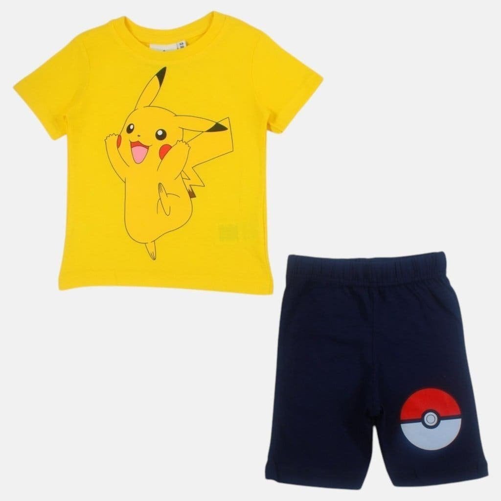Pokemon Shortama Pikachu GZ - Mt 98 -104 -110 -116 - Katoen, Nacht- of Onderkleding, Pokemon, Nieuw, Ophalen of Verzenden