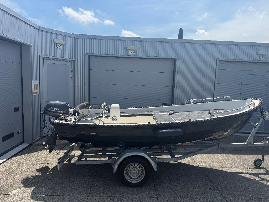 Sloep, Junico 430 met 6PK motor, trailer en accessoires, Watersport en Boten, Consoleboot, Gebruikt, 4 m, 6 pk