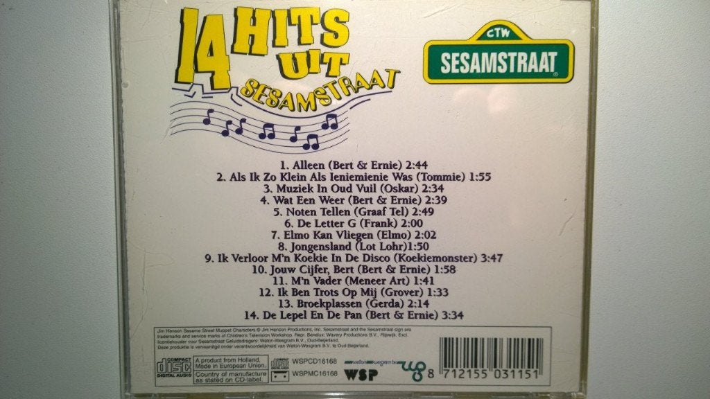 Sesamstraat - 14 Hits Uit Sesamstraat, 6 tot 9 jaar, Ophalen of Verzenden, Zo goed als nieuw, Muziek