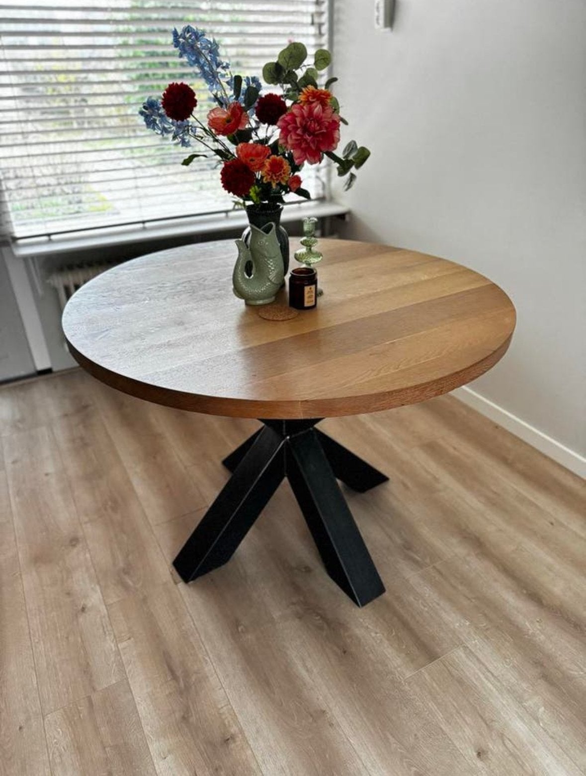 Massief eiken eettafel - perfecte staat, Huis en Inrichting, Ophalen, Gebruikt, 100 tot 150 cm, Eikenhout