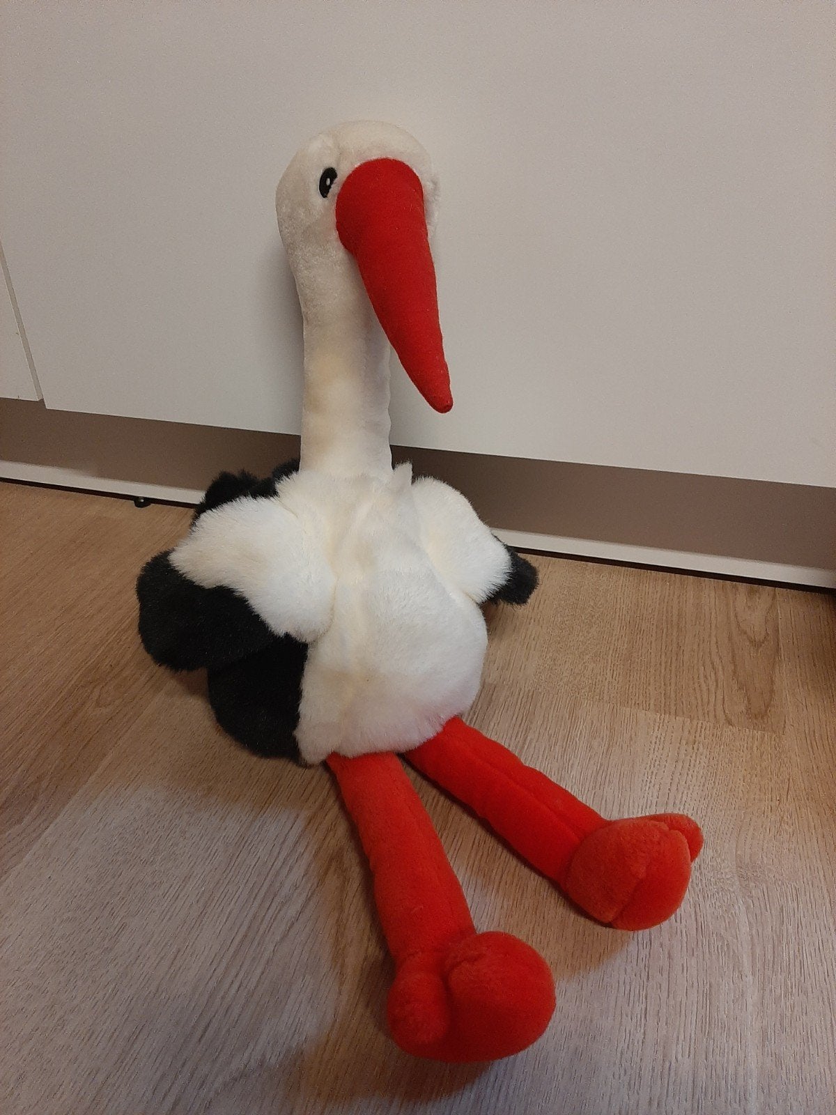 Ooievaar handpop knuffel 50 cm, Ophalen of Verzenden