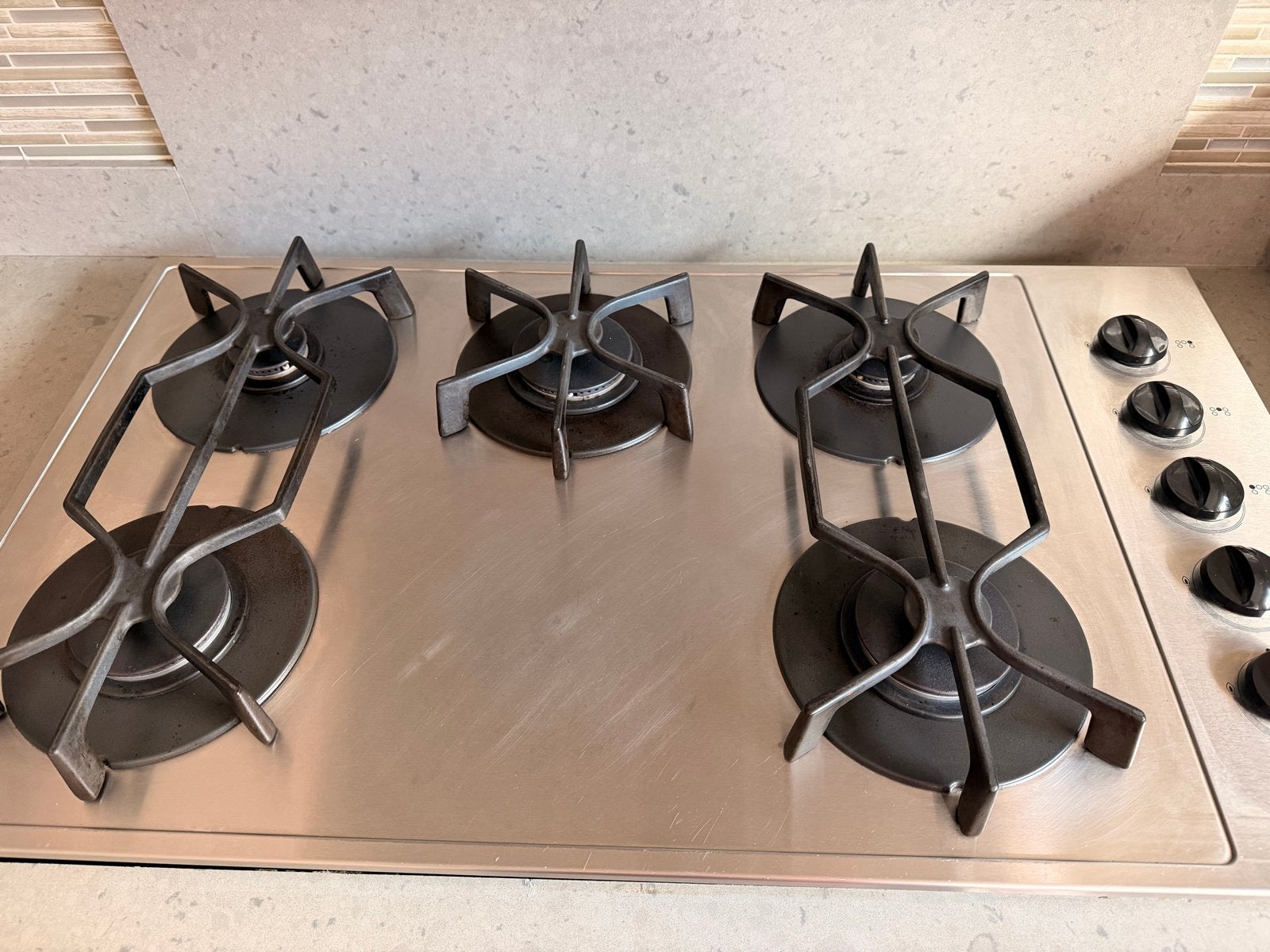 Bosch gaskookplaat 90cm met 5 pitten, Ophalen, Gebruikt, Inbouw, Gas