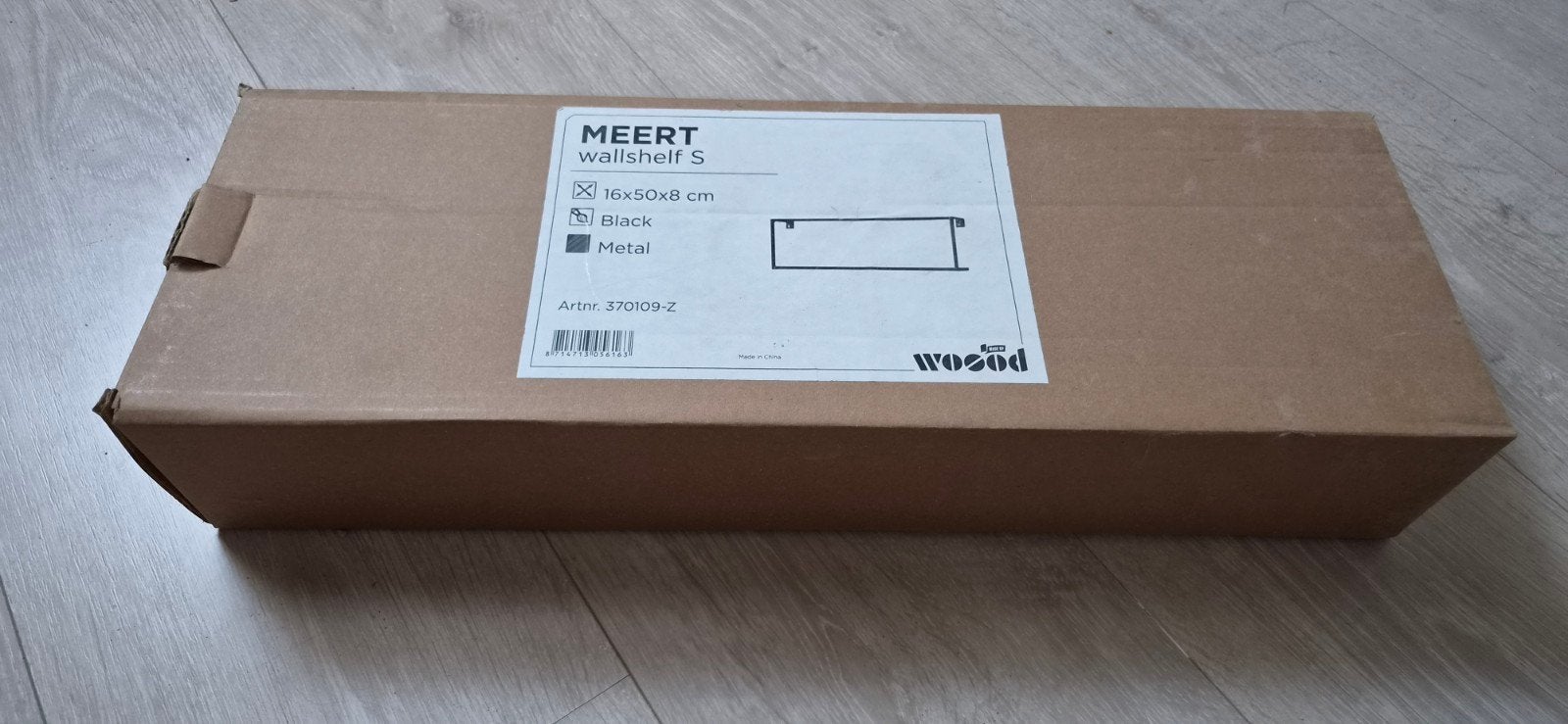 zwarte metalen wandplank WOOOD, Ophalen of Verzenden, Nieuw