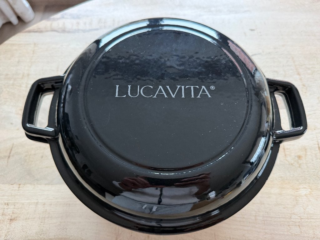LUCAVITA Gietijzeren Emaille Braadpan met Deksel 26cm 5L, Ophalen of Verzenden, Nieuw, Gietijzer, Braadpan