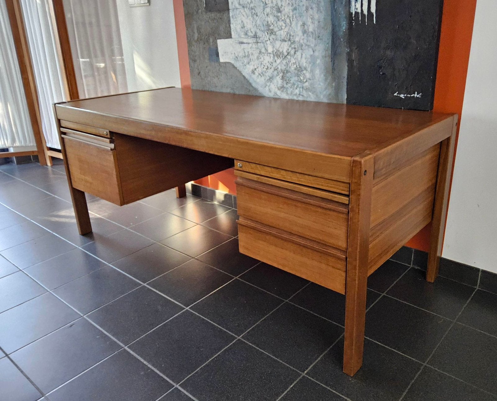 Vintage directiebureau, deens design stijl Møbler, Ophalen, In hoogte verstelbaar, Gebruikt