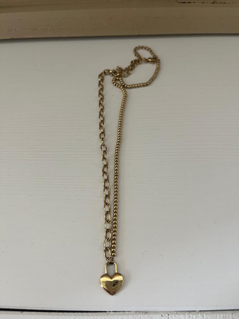 Goudkleurige ketting met hartje My Jewellery, Ophalen of Verzenden, Zo goed als nieuw, Goud, Overige materialen