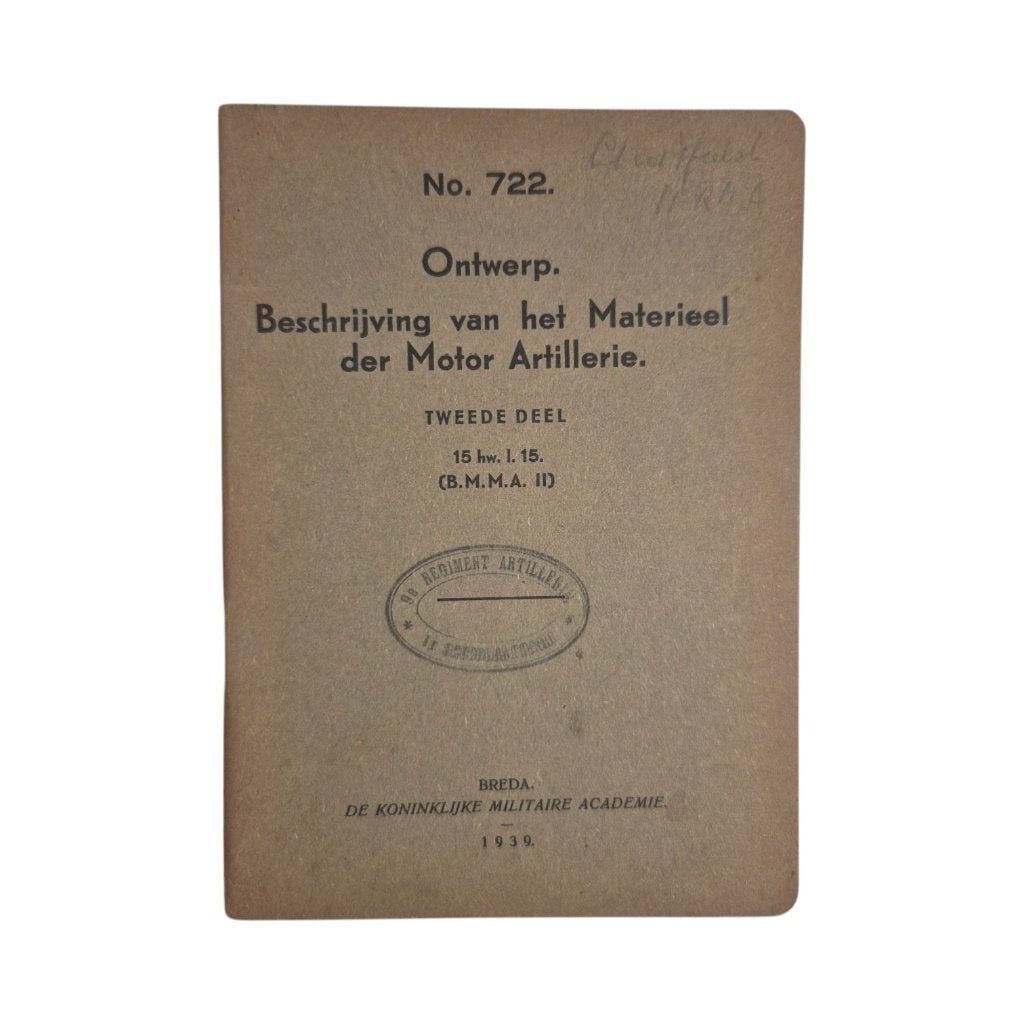 Nederlands voorschrift No.722 RMA, -, -, Ophalen of Verzenden, -