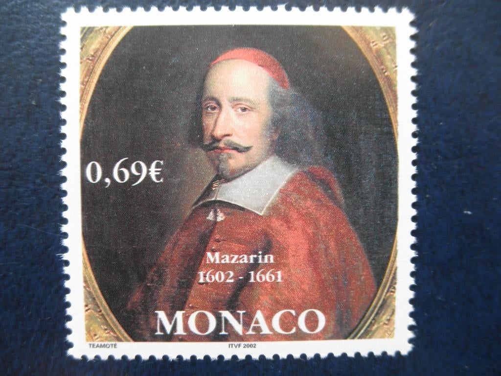 Postzegels Monaco 2002 kardinaal Mazarin - cw. 2,00 postfris, Ophalen of Verzenden, Postfris