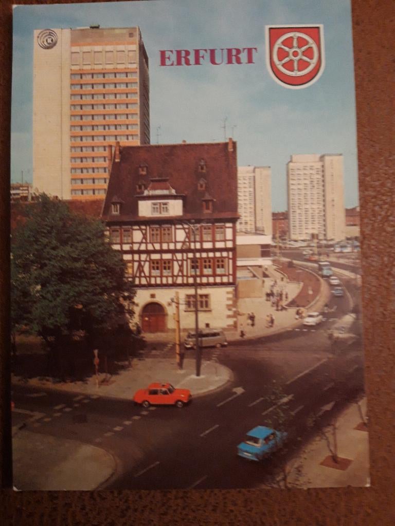 Erfurt ( DDR ) Juri Gagarin Ring - Trabant Wartburg Barkas, Verzamelen, Ophalen of Verzenden, 1960 tot 1980, Ongelopen, Duitsland