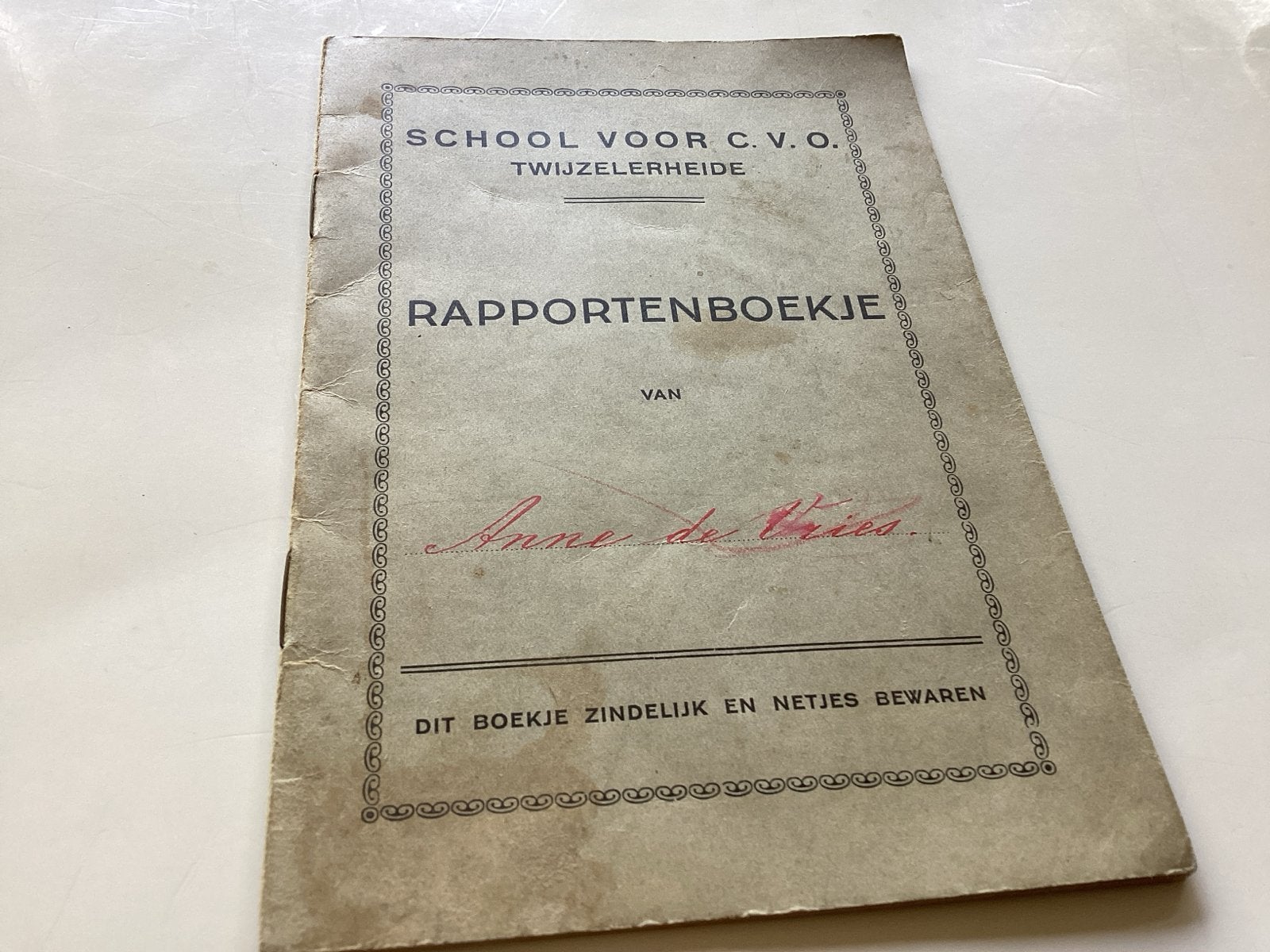 Twijzerheide Oud School Rapportboekje Twijzelerheide, Ophalen of Verzenden, Overige typen