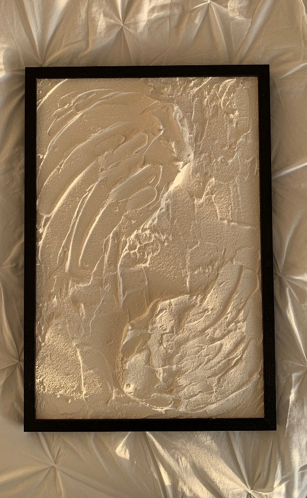 Modern kunstwerk wit - Transcendence, Antiek en Kunst, Kunst | Designobjecten, Ophalen, Wit, Wanddecoratie, Handgemaakt