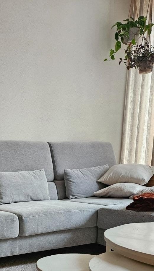 Comfortabele IKEA Hoekbank met Chaise Longue - Grijs, Huis en Inrichting, Banken | Bankstellen, Ophalen, Gebruikt, Hoekbank, 75 tot 100 cm