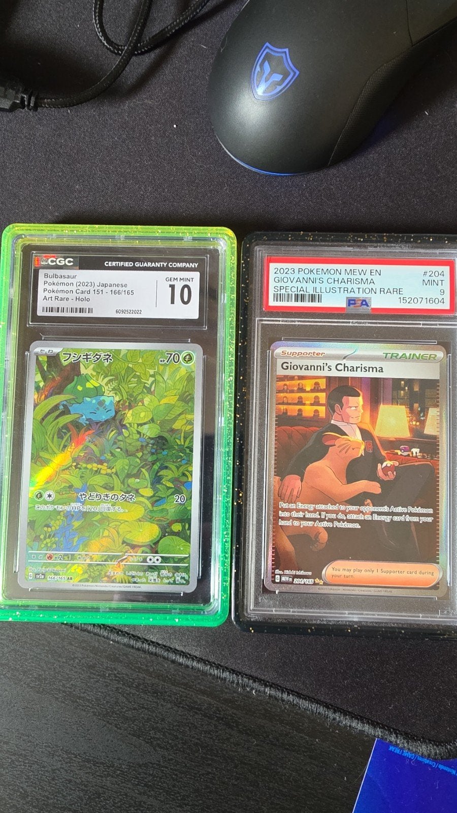 Pokémon Bulbasaur CGC 10 & Giovanni's Charisma PSA 9, Ophalen of Verzenden