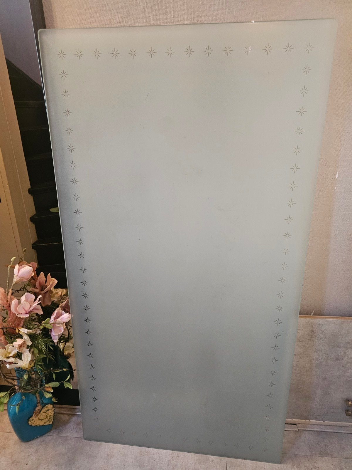 Decoratieve glazen plaat met sterrenpatroon, Antiek en Kunst, Antiek | Glas en Kristal, Ophalen of Verzenden