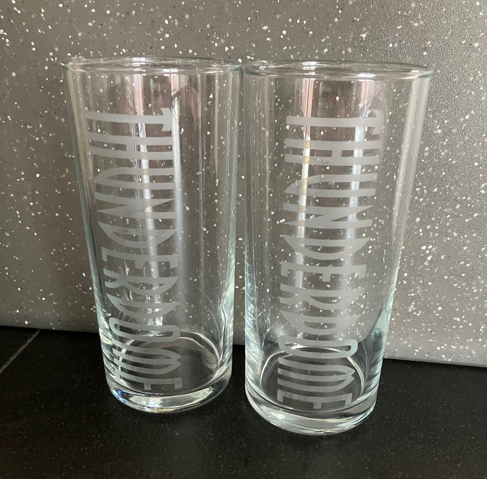 2x Longdrink glazen met Thunderdome logo Hardcore Oldschool, Ophalen of Verzenden, Nieuw, Frisdrankglas