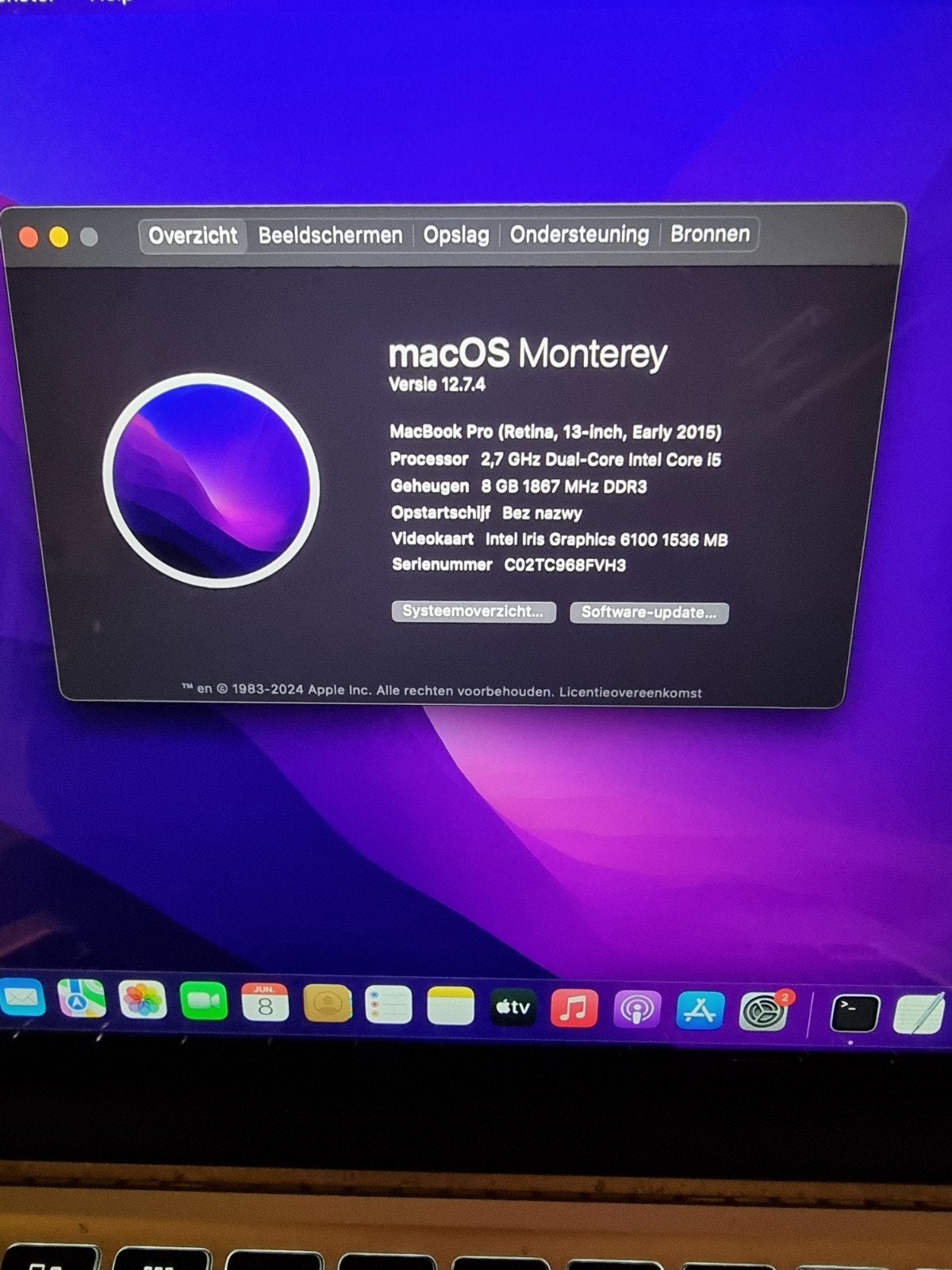 Macbook Pro 2015 met lader en doos, Computers en Software, Verzenden, Zo goed als nieuw