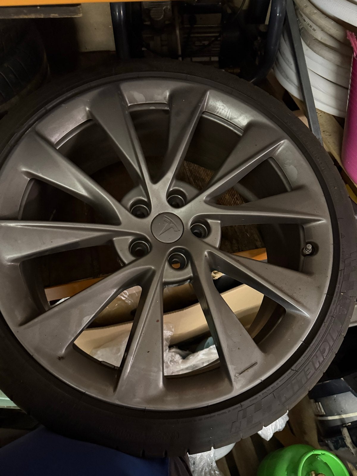 21 inch velgen met banden (3 stuks),originerl tesabanden, Ophalen, Gebruikt, 265 mm, Banden en Velgen