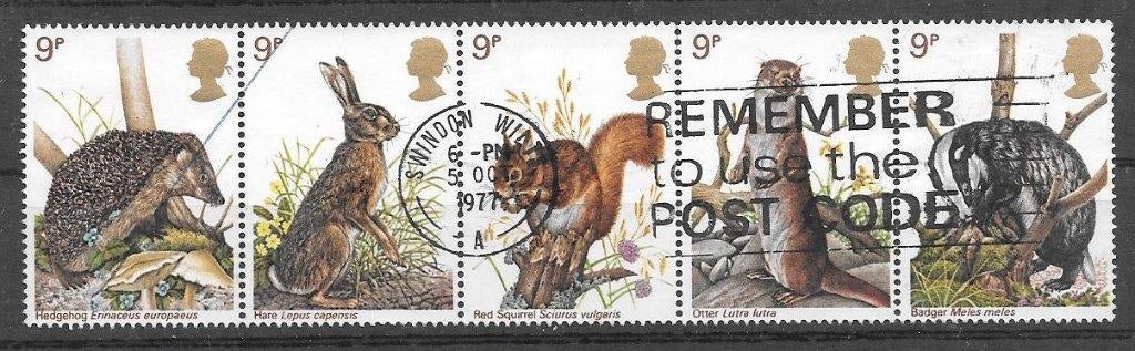 UK 1977  Dieren, Verzenden, Gestempeld