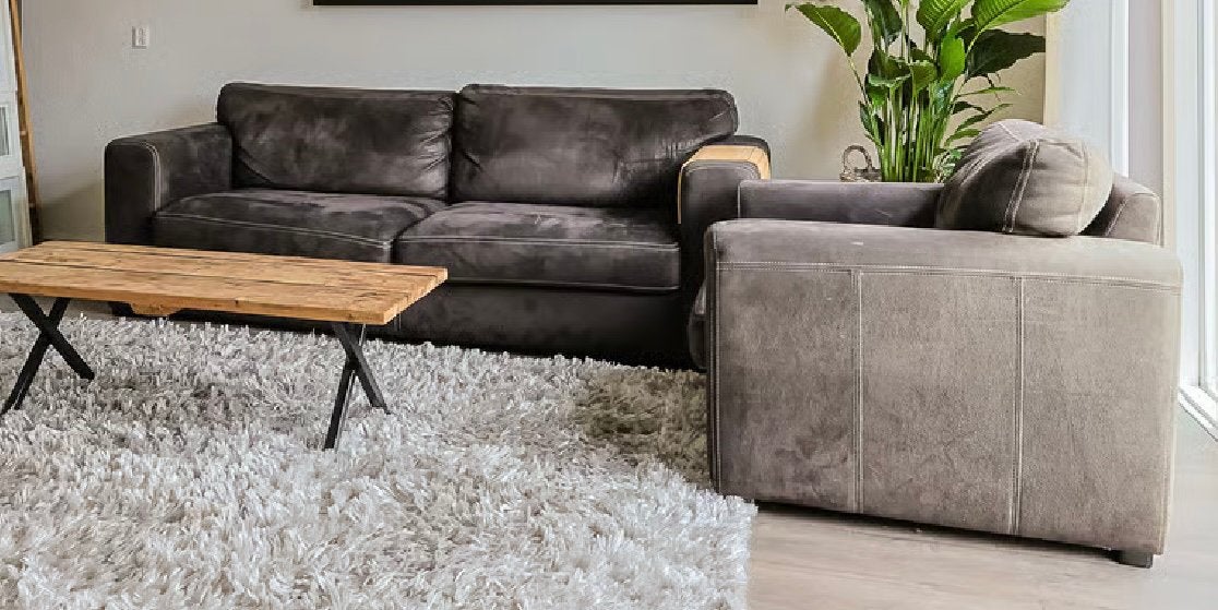 Bank + Stoel + Poef Gratis, Ophalen, Gebruikt, Leer
