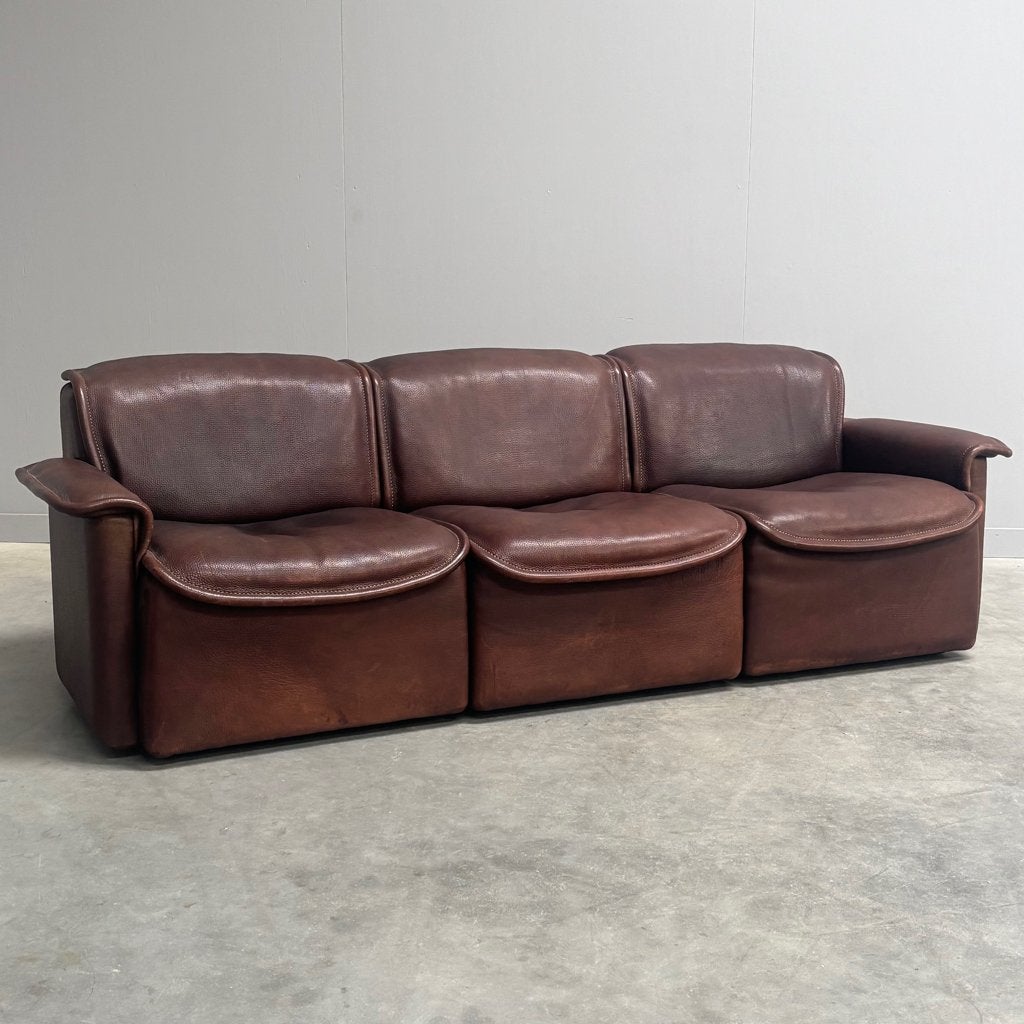 De Sede DS12 sofa bankstel jaren 60 70 80 vintage, Driepersoons, Ophalen of Verzenden, Rechte bank, Gebruikt