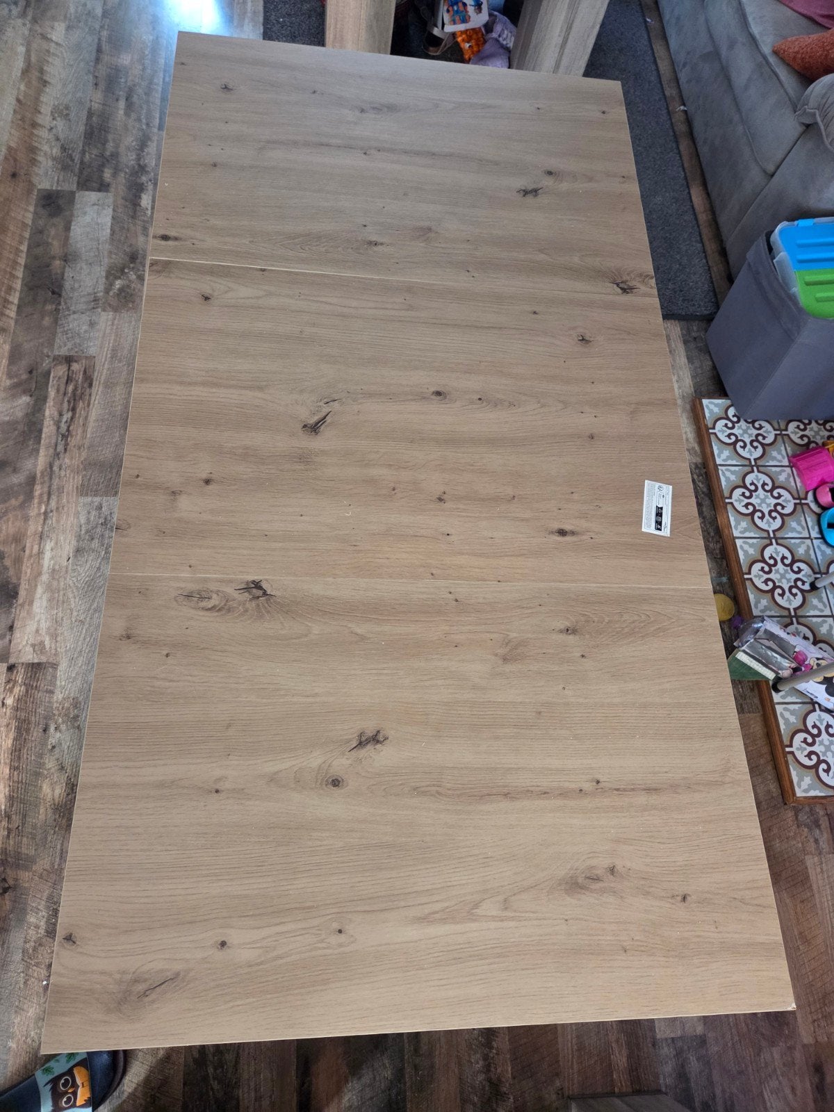 Eettafel in eikenhout look, Ophalen, Nieuw, 50 tot 100 cm, 150 tot 200 cm