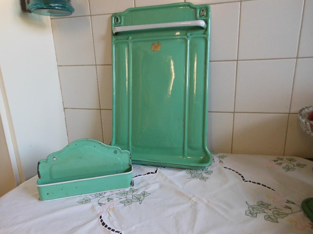 groen keuken rekje groen kammen bakje oud, Ophalen