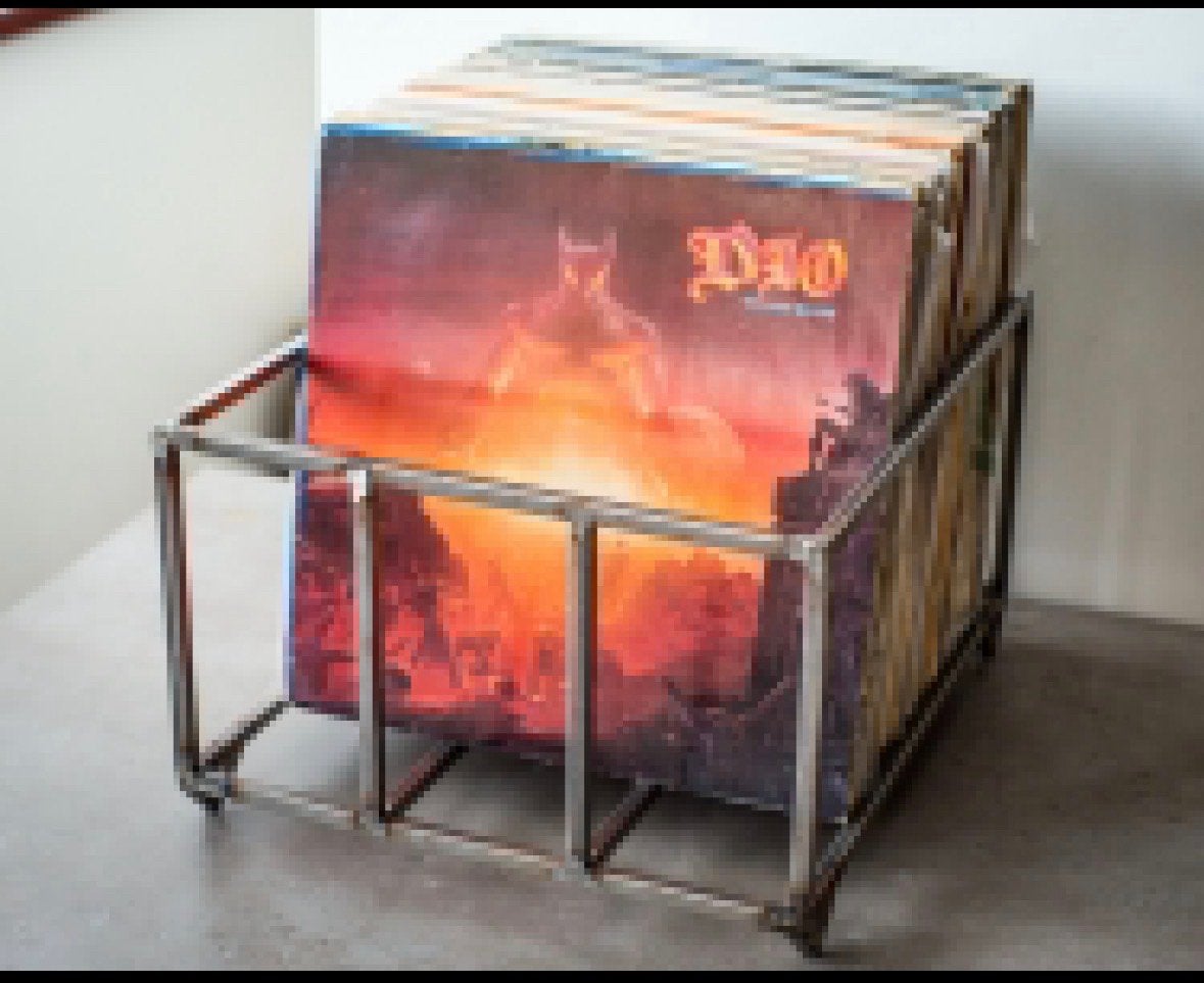 2x Custom Vinyl Record Crate Staal LP Opslag 80 Albums, Ophalen, 75 tot 150 discs, Nieuw, Metaal
