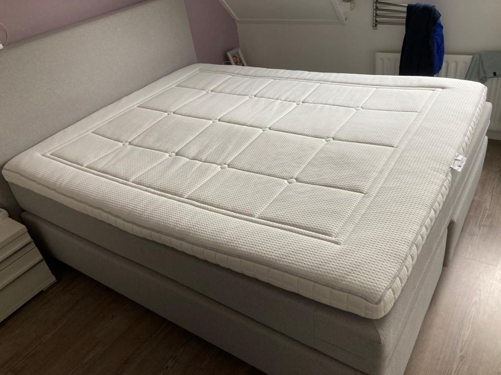 Topper - topmatras van katex 12 cm dik 160x200, Ophalen, Tweepersoons, Zo goed als nieuw, 200 cm