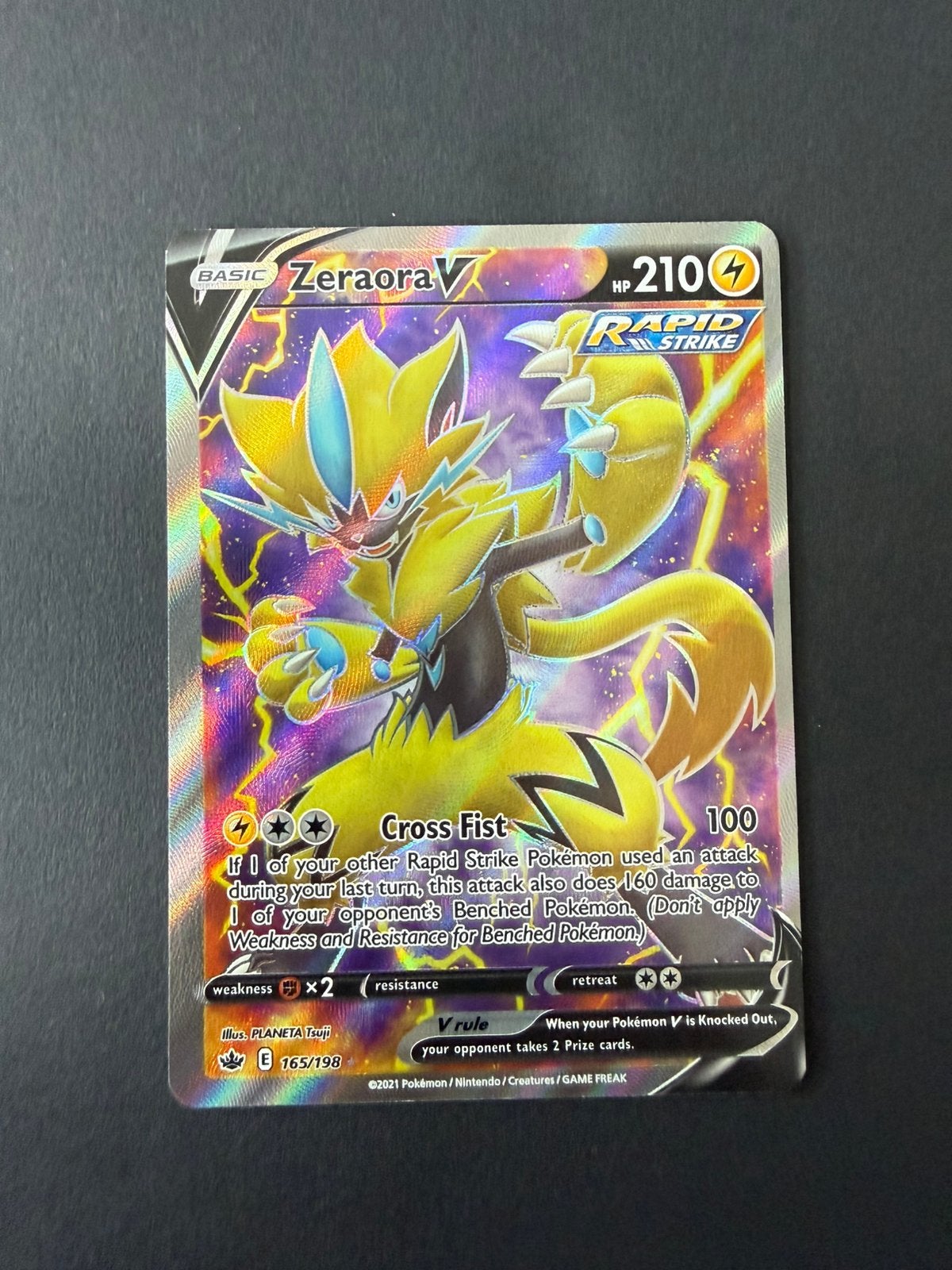 Chilling Reign 165/198 Zeraora V, Hobby en Vrije tijd, Verzamelkaartspellen | Pokémon, Ophalen of Verzenden, Nieuw, Losse kaart