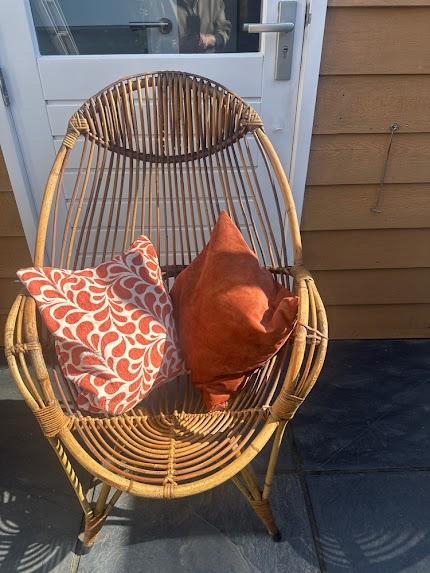 Vintage Rotan Ei-stoel (Egg Chair) - Bohemian & Tijdloos, Ophalen of Verzenden