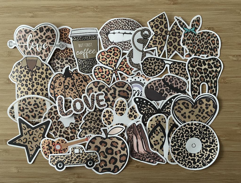 Panter- Luipaard print stickers, Verzenden, Nieuw, Meerdere stickers